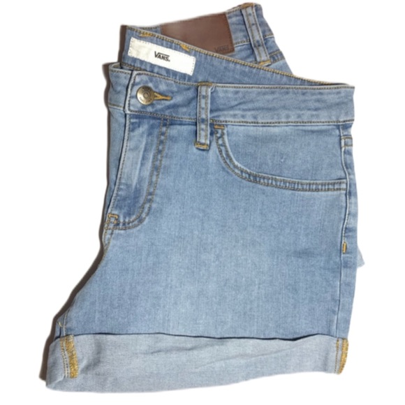 Vans Pants - VANS Denim Boyfriend Cuff Shorts Beach Skater Girl